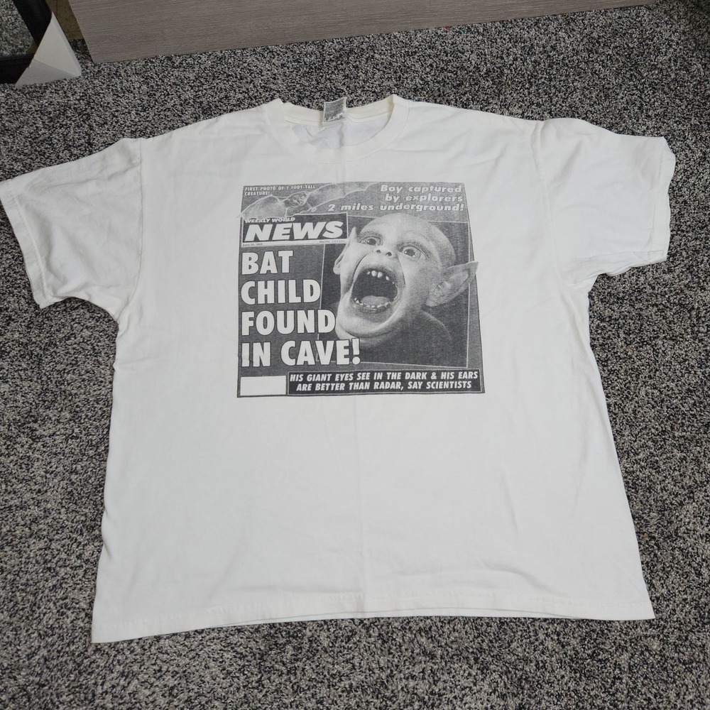 VTG 90s Weekly World News Bat Boy Child Boy Travis Scott Size XL 1992 Rare HTF